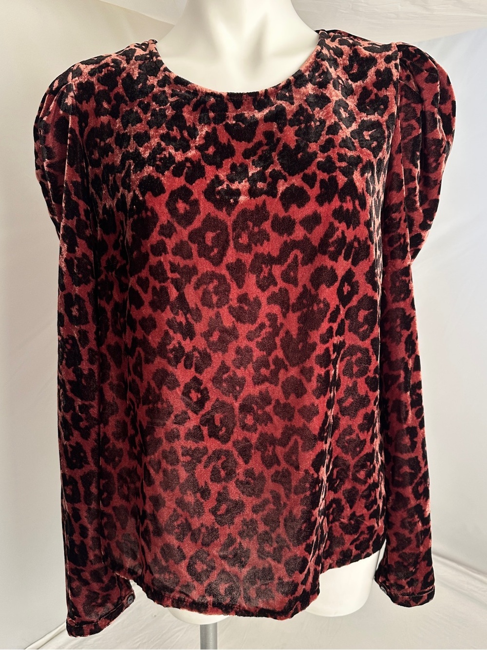 Anthropologie Dolan Left Coast Charley brown black velvet leopard blouse